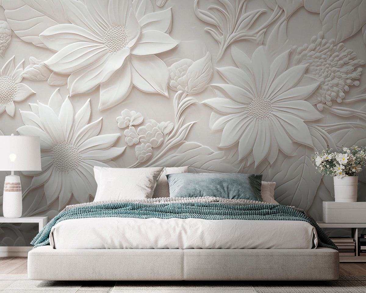 Papier peint Fleurs en relief