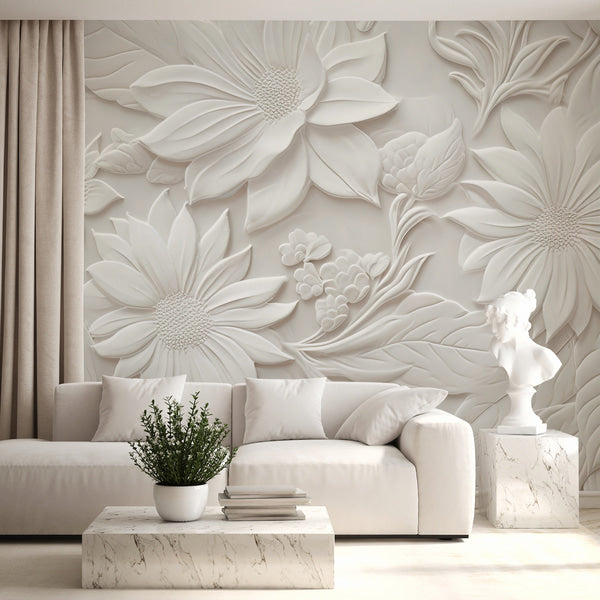 Papier peint Fleurs en relief