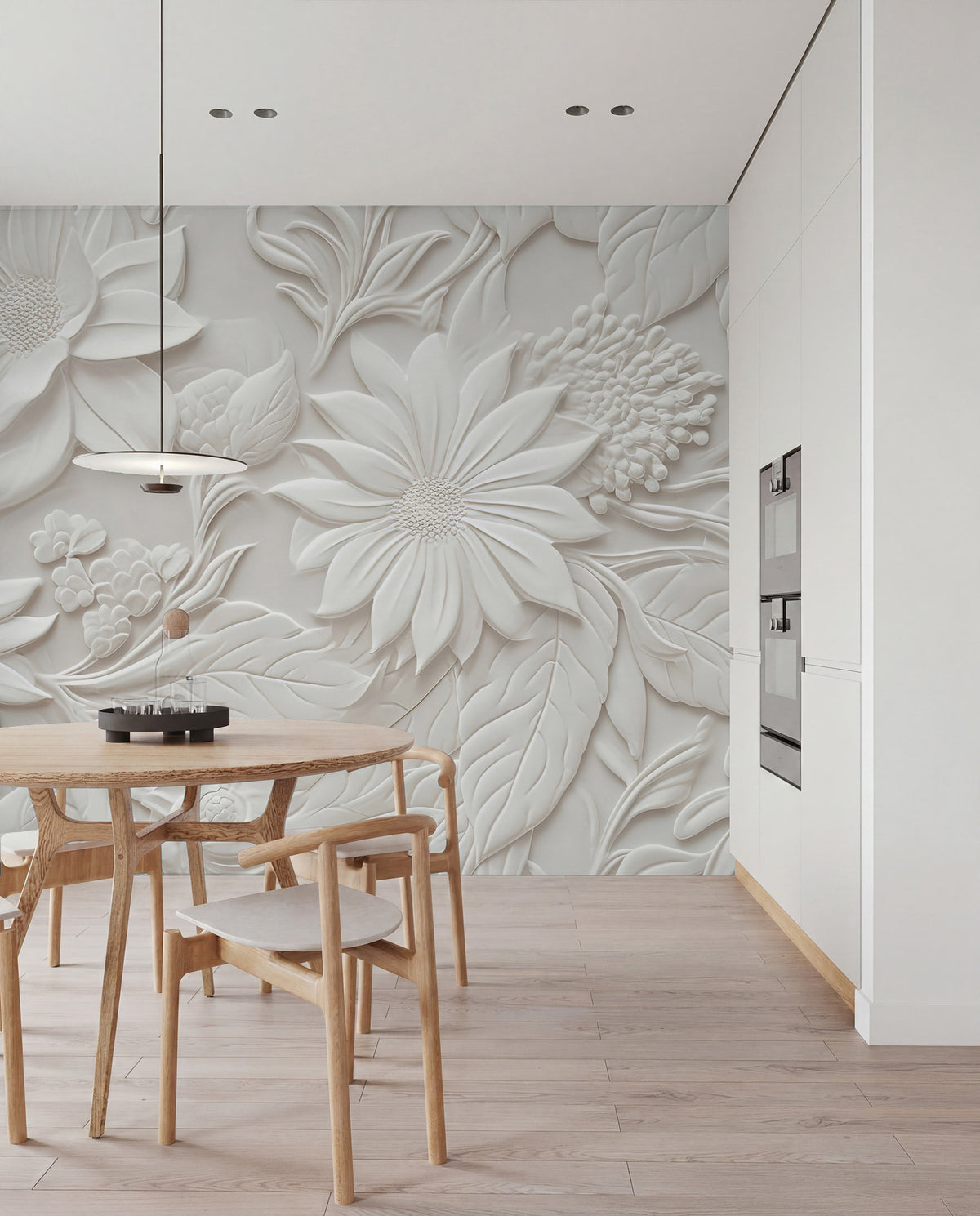 Papier peint Fleurs en relief