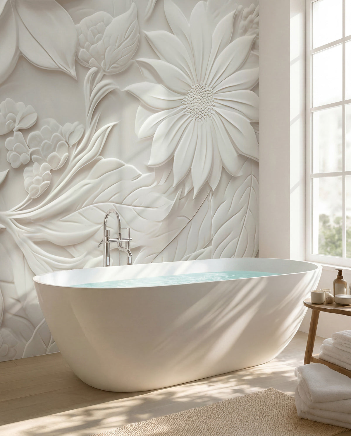 Papier peint Fleurs en relief