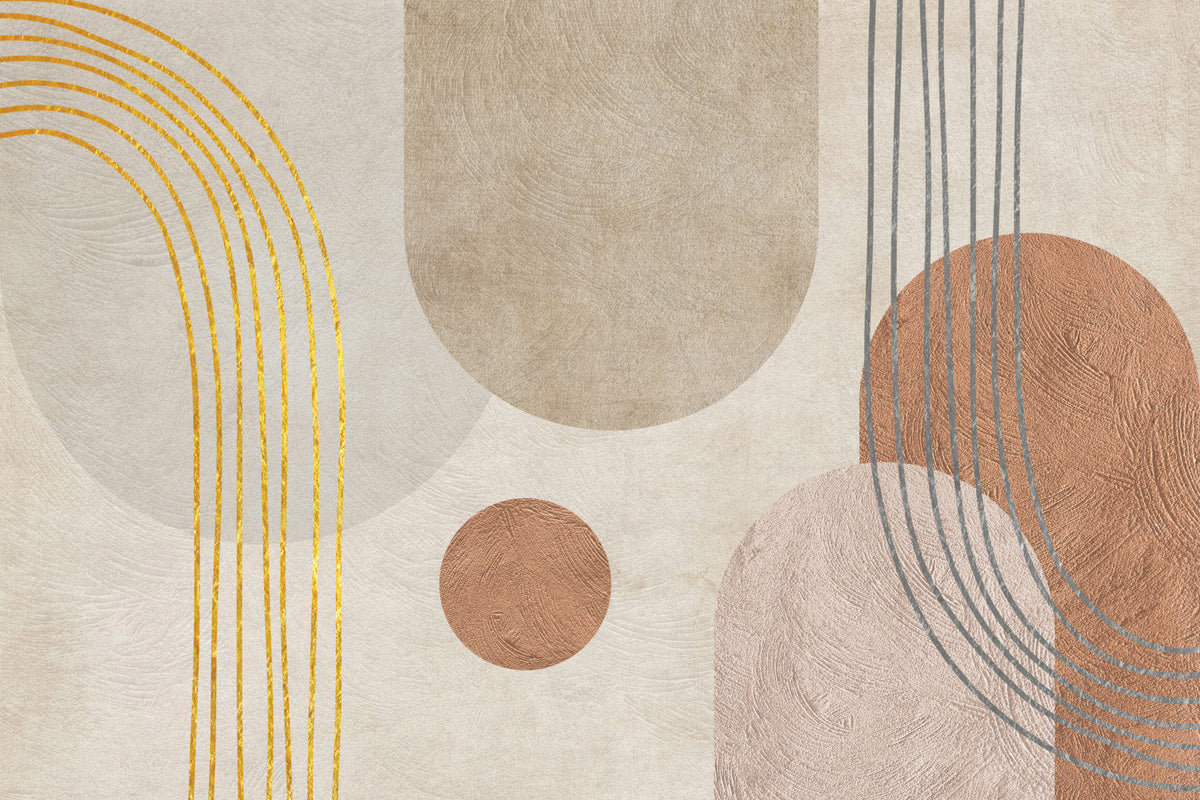 Papier peint Arcs ocre et argile