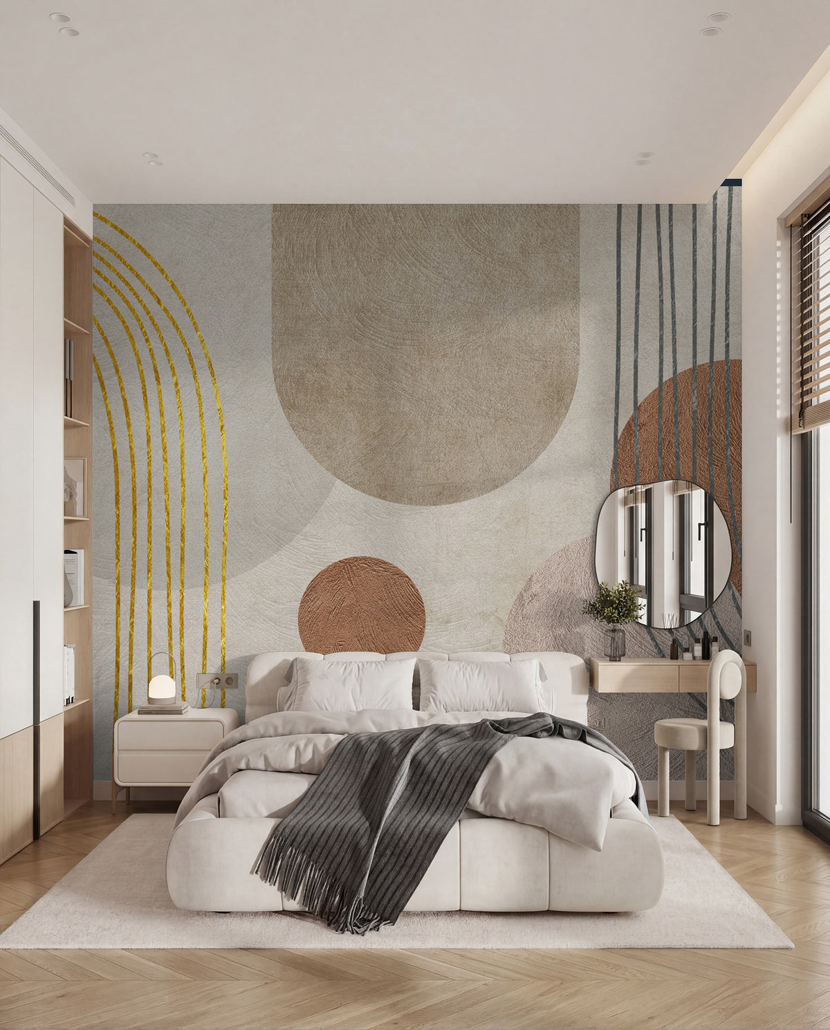 Papier peint Arcs ocre et argile