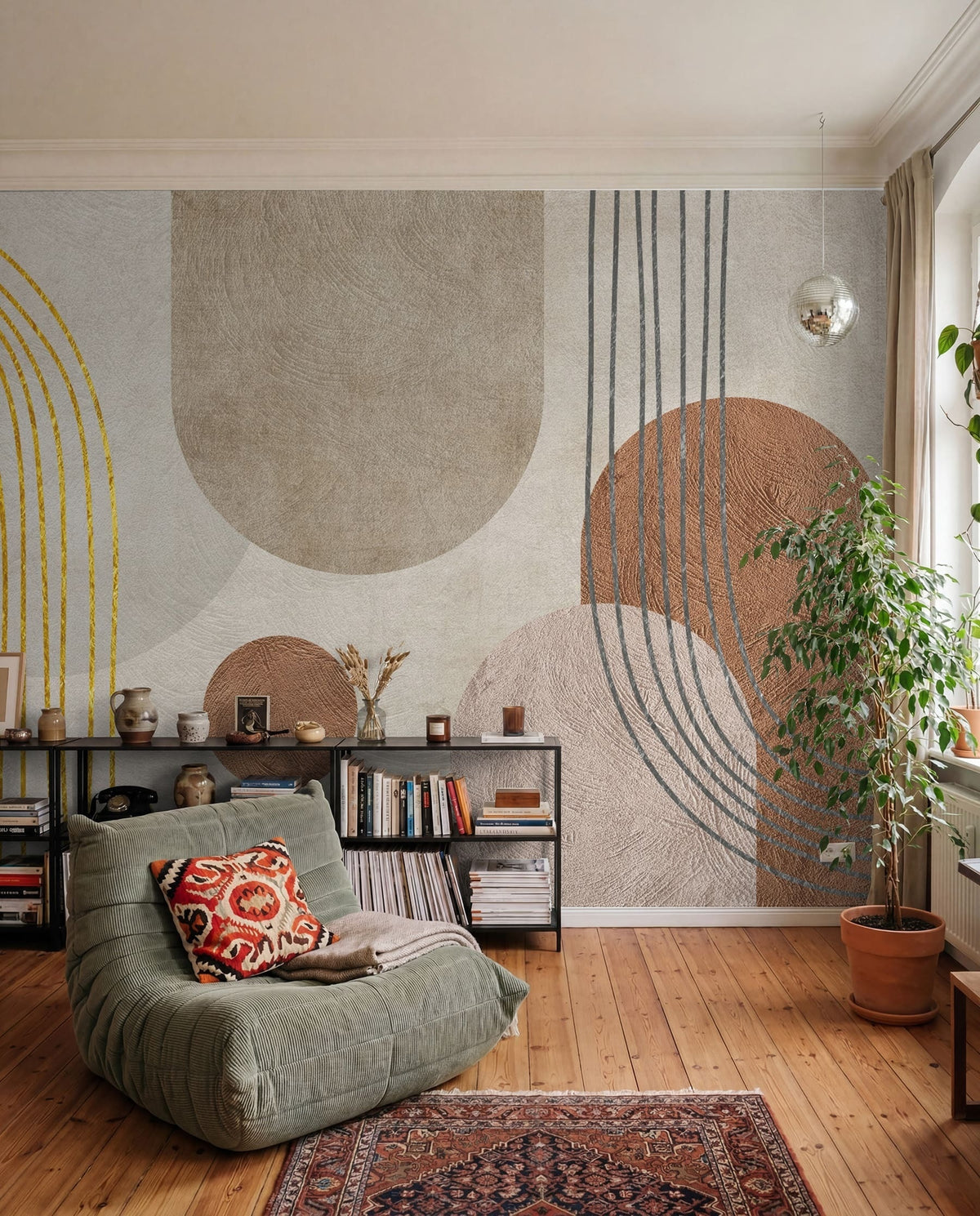 Papier peint Arcs ocre et argile