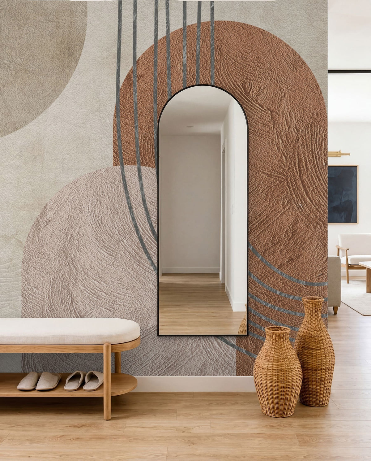 Papier peint Arcs ocre et argile