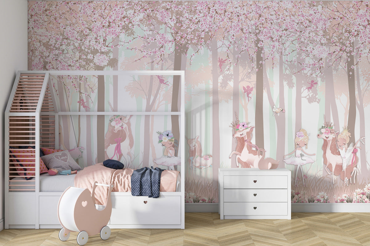Papier peint Princesses au bois fleuri