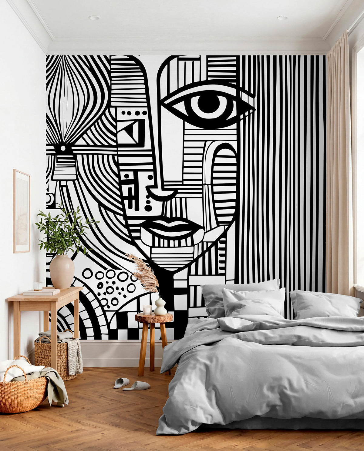 Papier peint Portrait en lignes