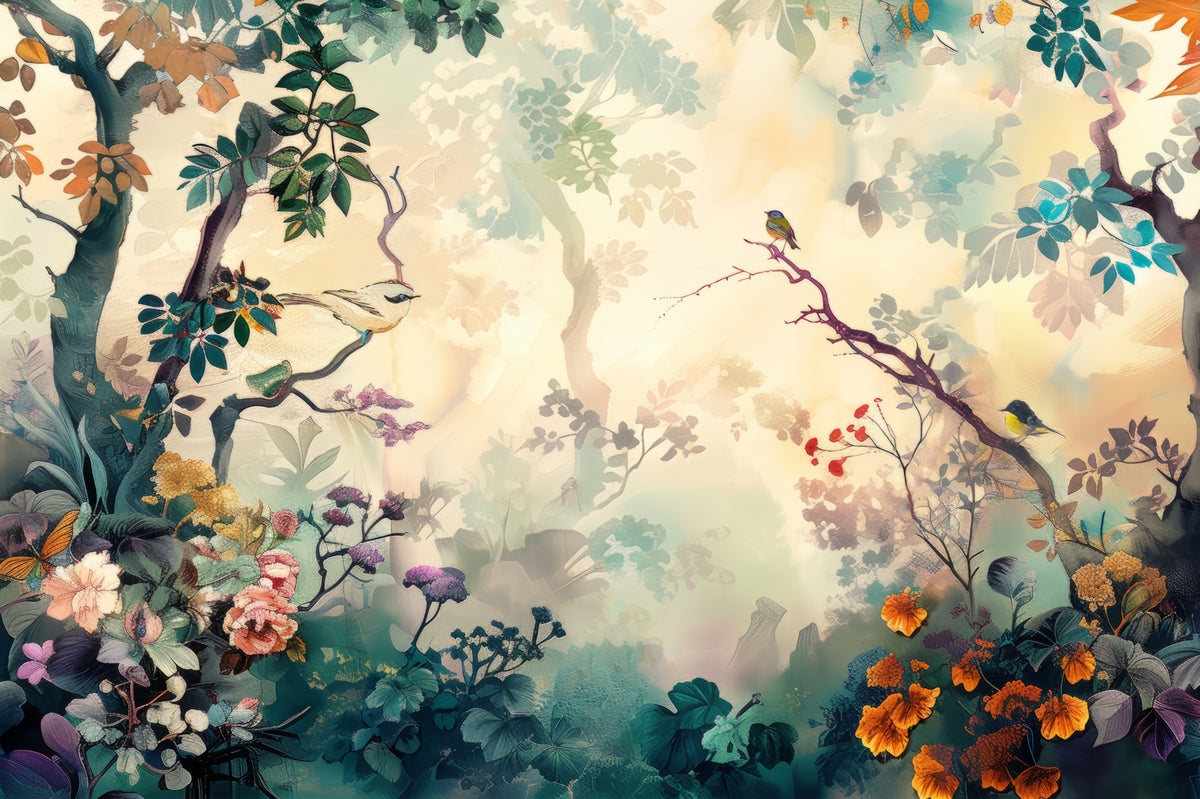 Papier peint Couleurs des bois en fleurs
