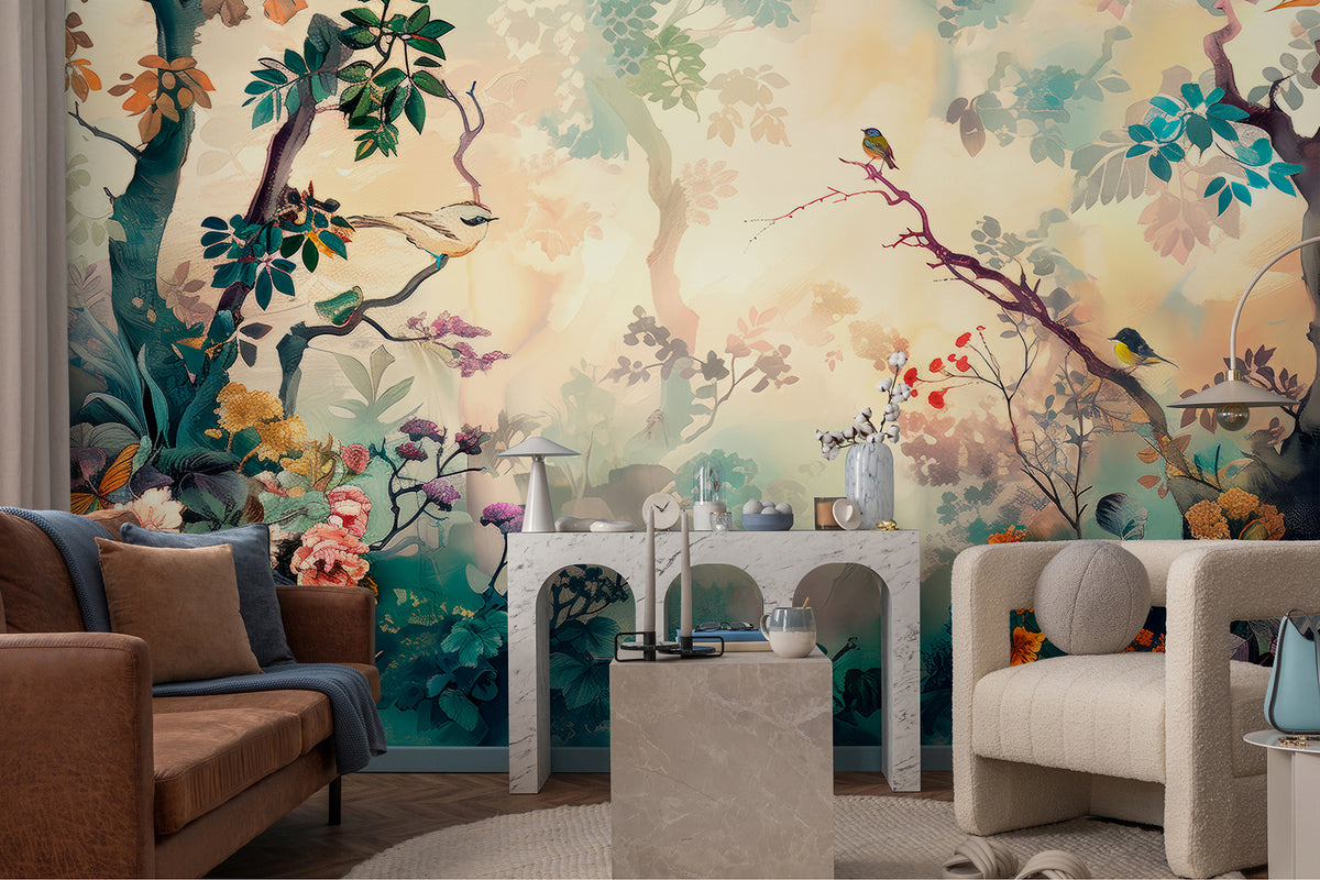 Papier peint Couleurs des bois en fleurs