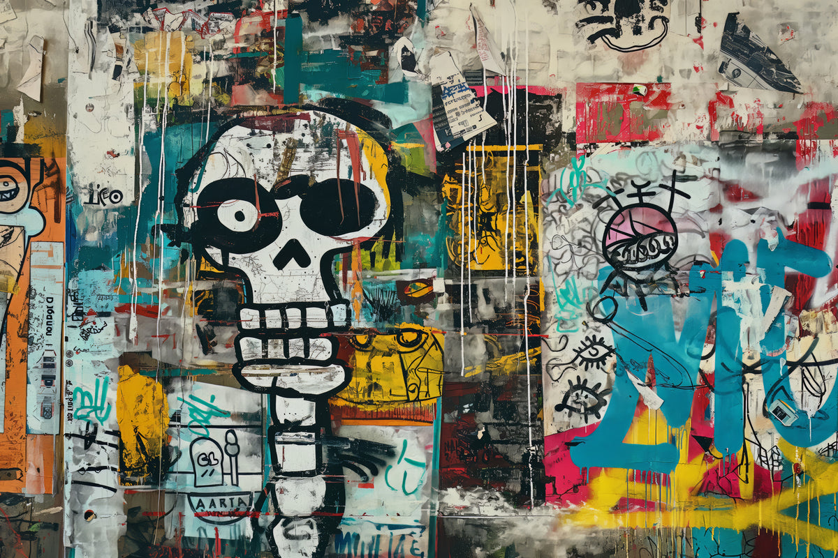 Papier peint Crâne en graffiti