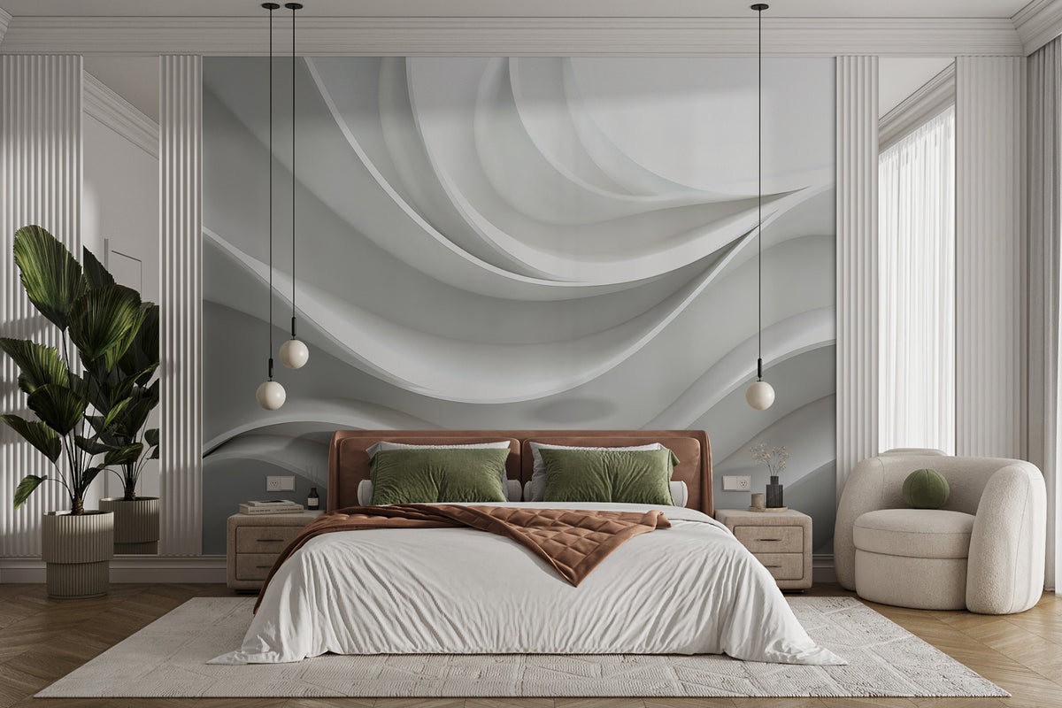 Papier peint Vagues blanches sculptées