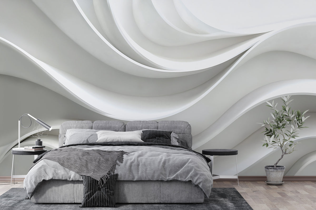 Papier peint Vagues blanches sculptées