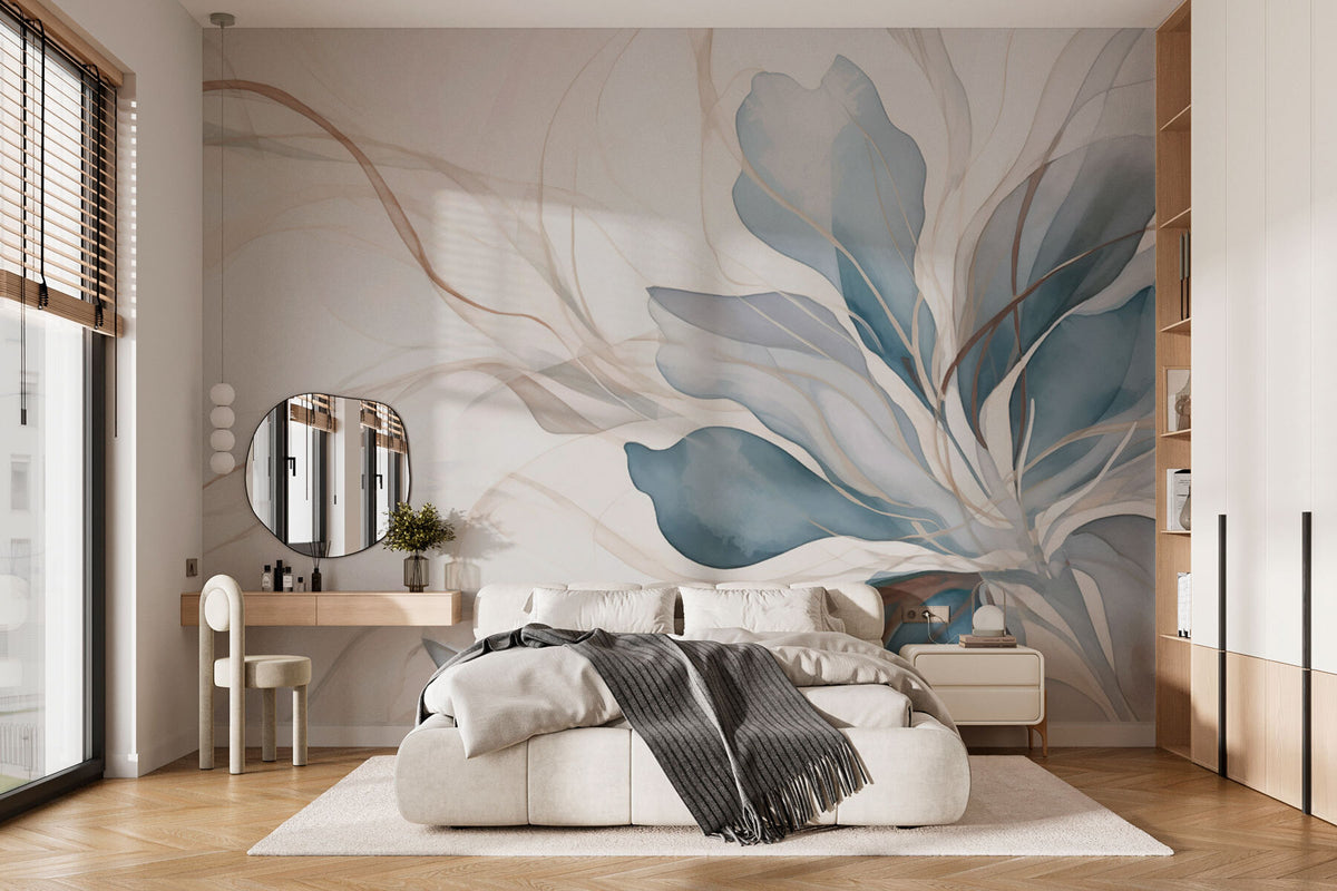 Papier peint Floraison bleue