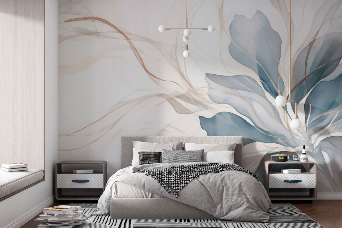 Papier peint Floraison bleue