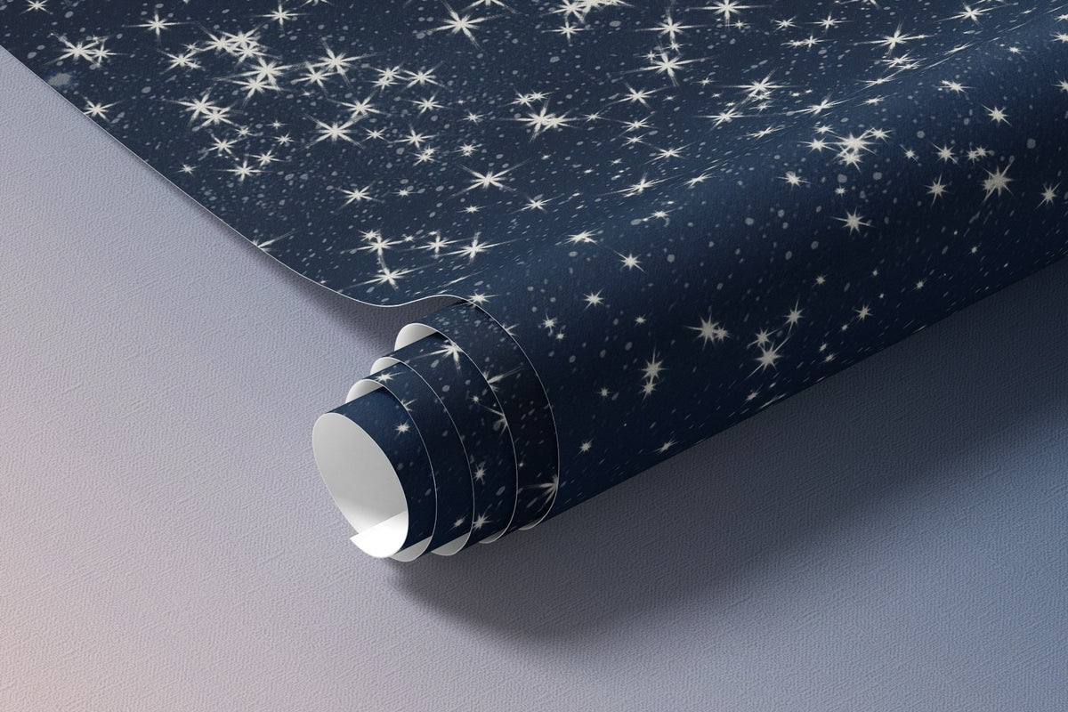 Papier peint Pluie d’étoiles en bleu
