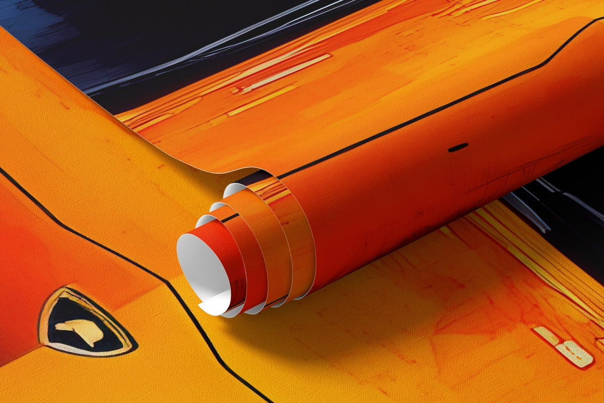 Papier peint Voiture de sport orange peinte