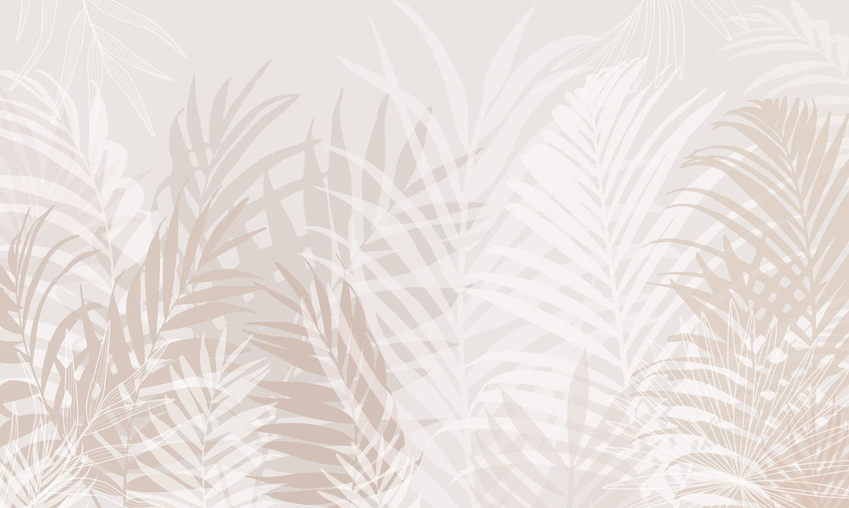 Papier peint Ombres de palmes crème — mise en situation