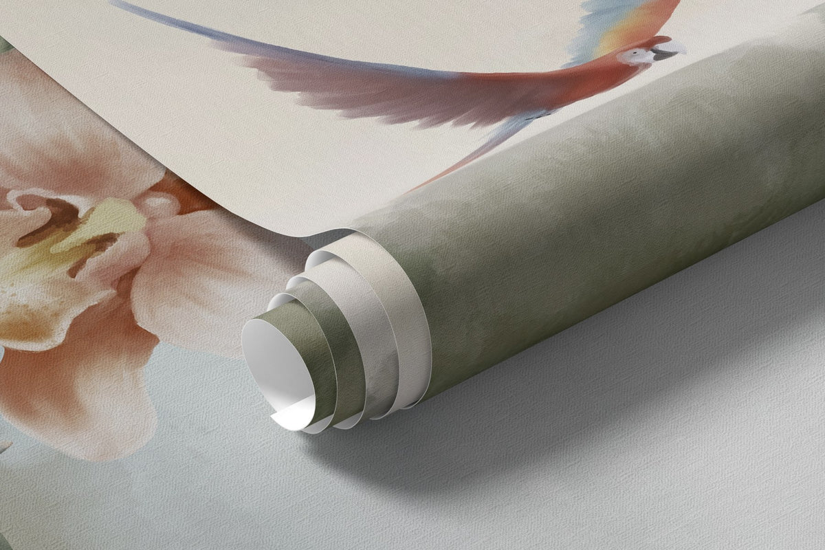 Papier peint Lagune aux perroquets