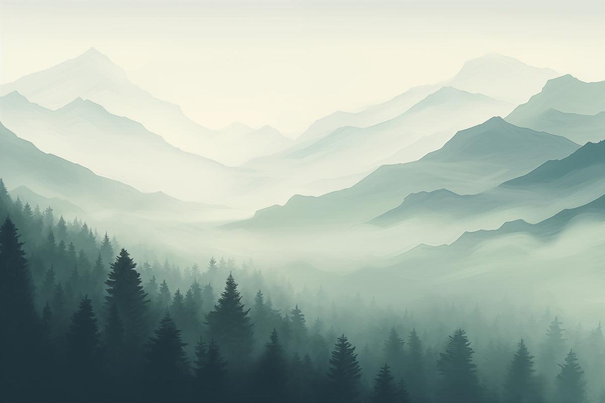 Papier peint Forêts derrière les crêtes