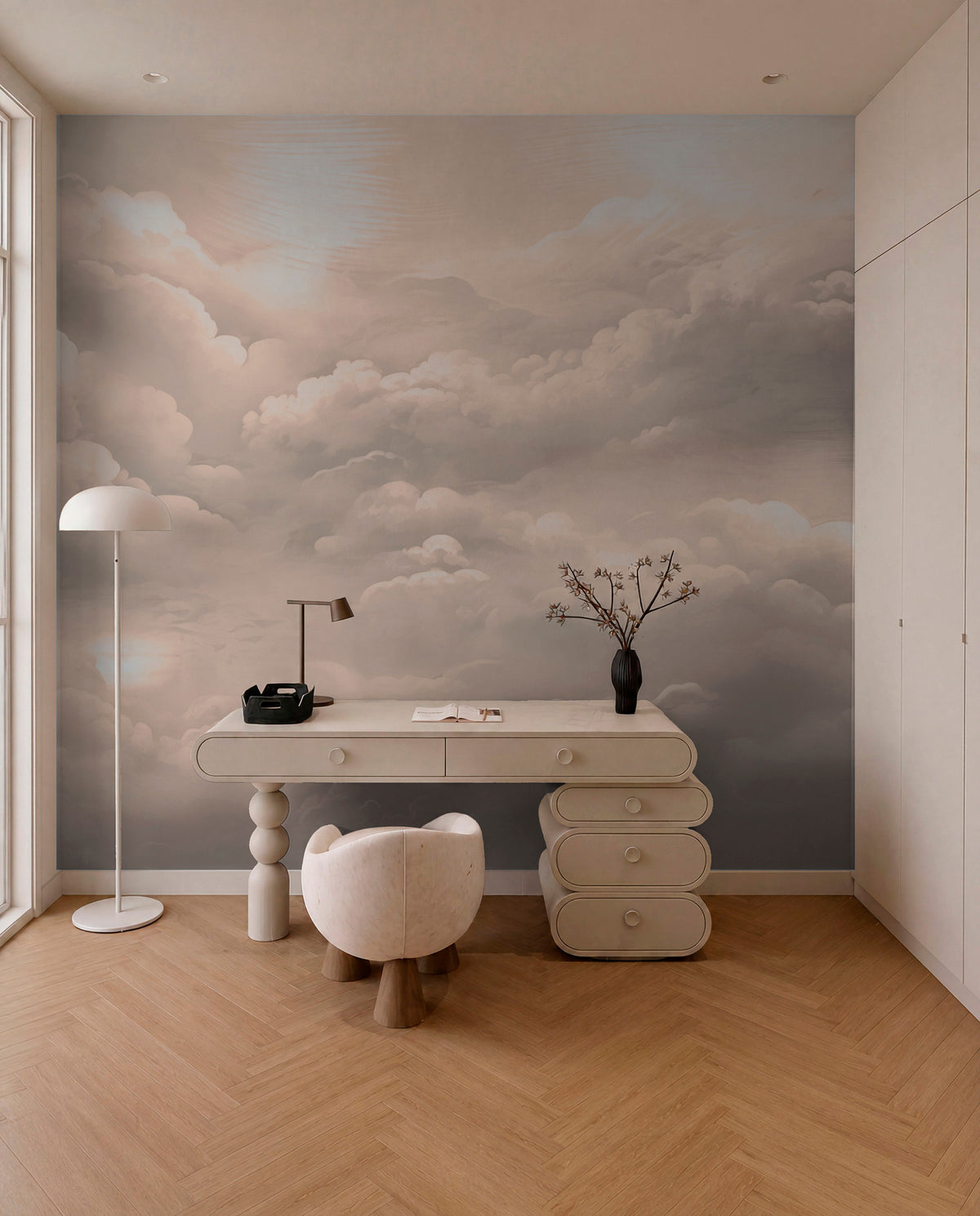 Papier peint Voûte de nuages sépia