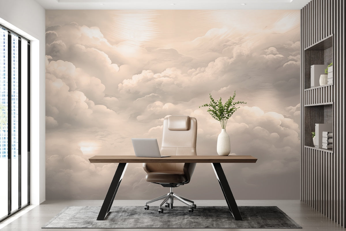 Papier peint Voûte de nuages sépia