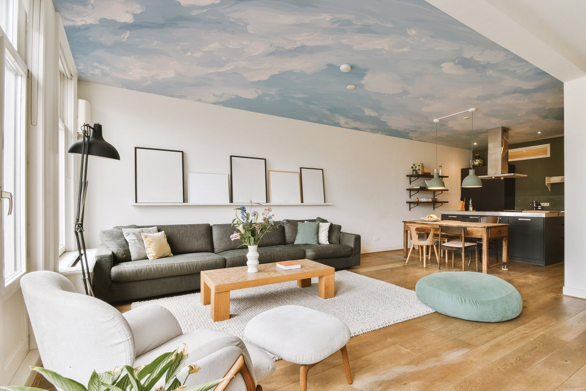 Papier peint Nuages dans un bleu pictural