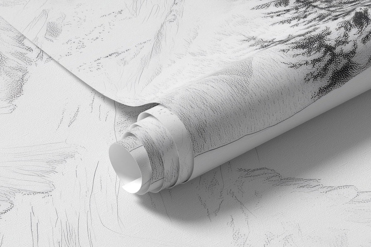 Papier peint Hiver au crayon
