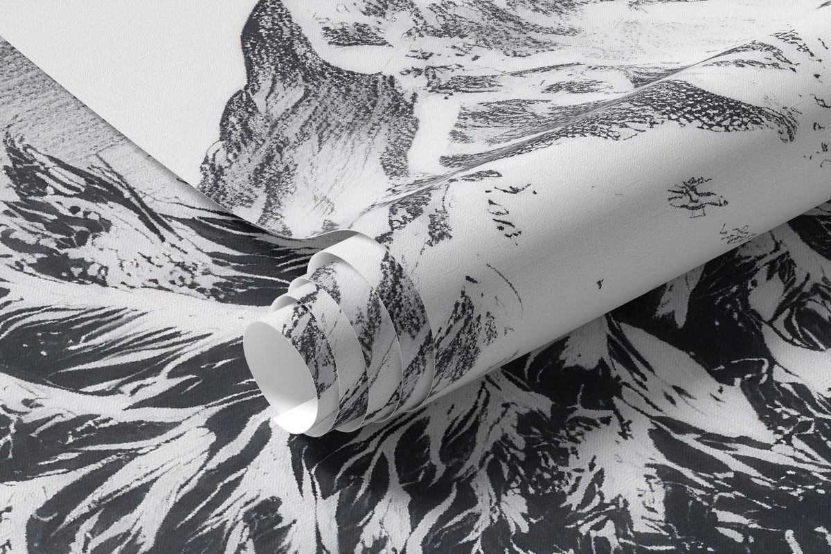 Papier peint Esquisse d’hiver alpin