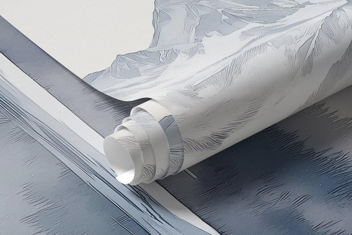 Papier peint Pics enneigés derrière le lac