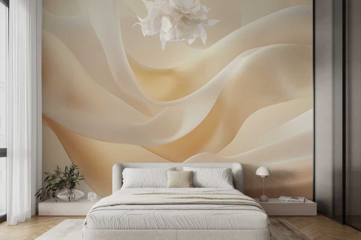 Papier peint Plis soyeux à la lumière miel