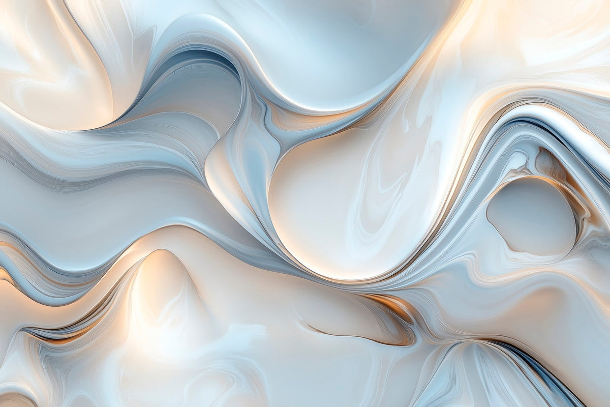 Papier peint Bleu et pêche en mouvement
