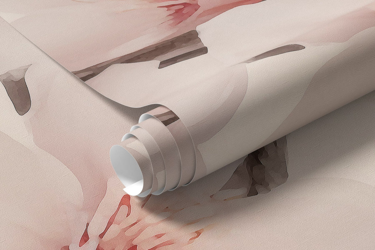 Papier peint Cerisier en fleurs sur gris