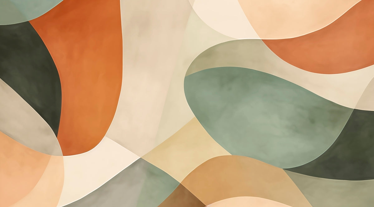 Papier peint Aplats argile et olive — mise en situation