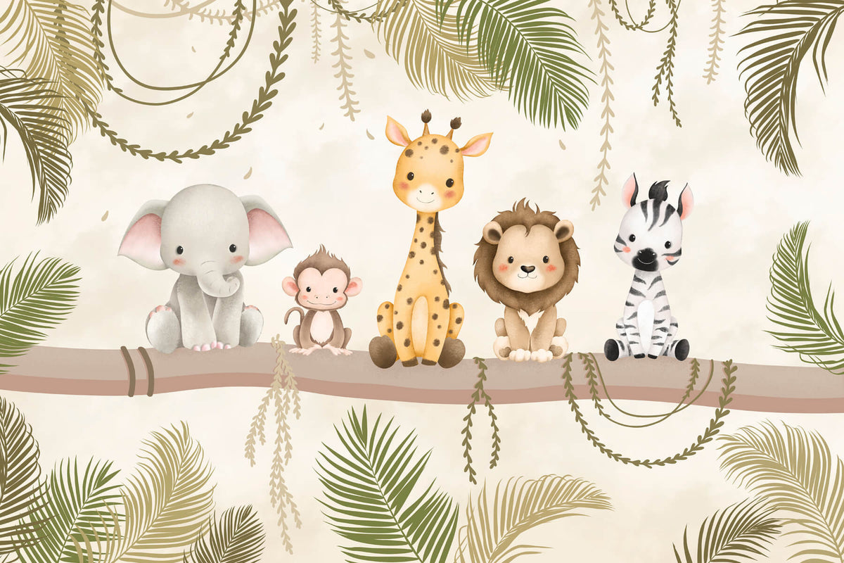 Papier peint Petits amis de la jungle