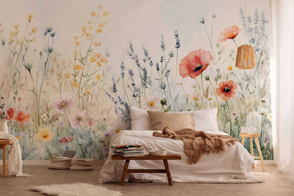 Papier peint Coquelicots à l'aquarelle