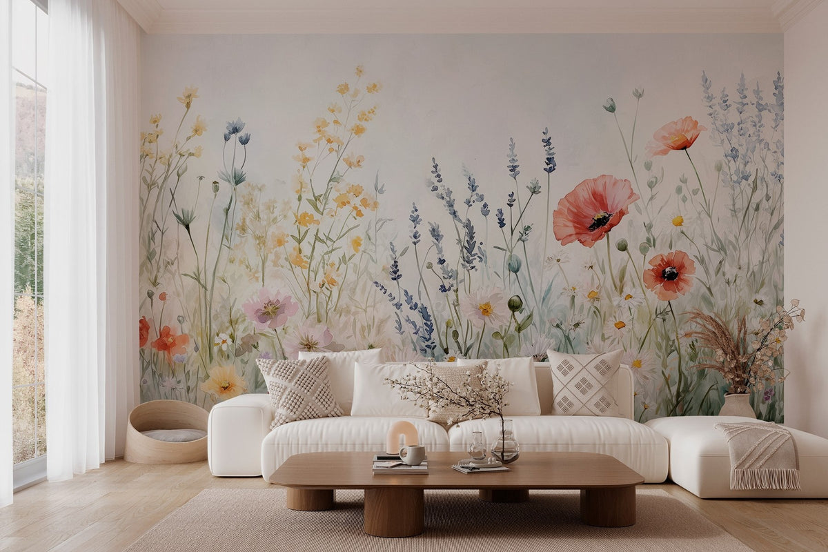 Papier peint Coquelicots à l'aquarelle