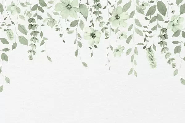 Papier peint Guirlandes de fleurs roses