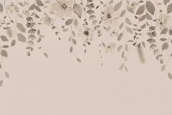Papier peint Guirlandes de fleurs roses