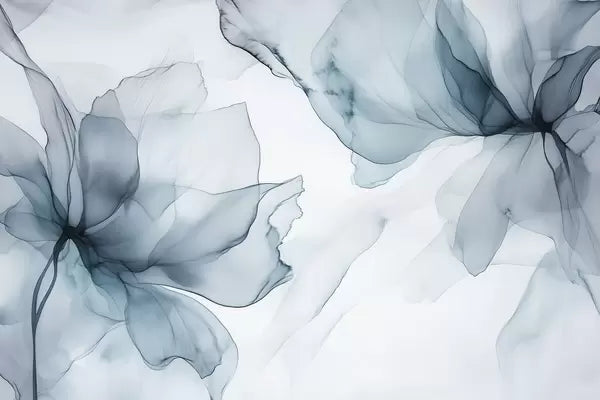 Papier peint Fleurs en vert émeraude