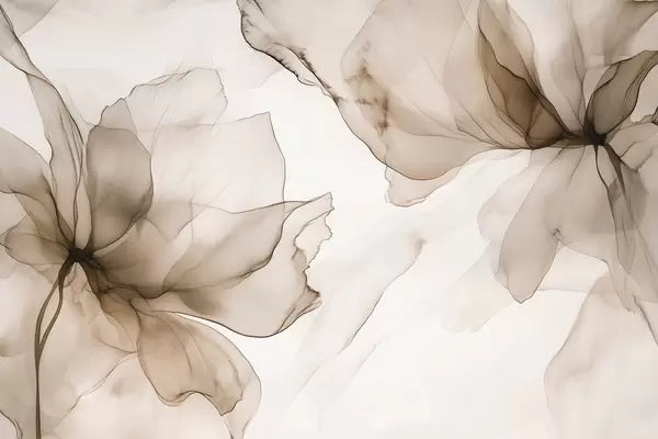 Papier peint Fleurs en vert émeraude