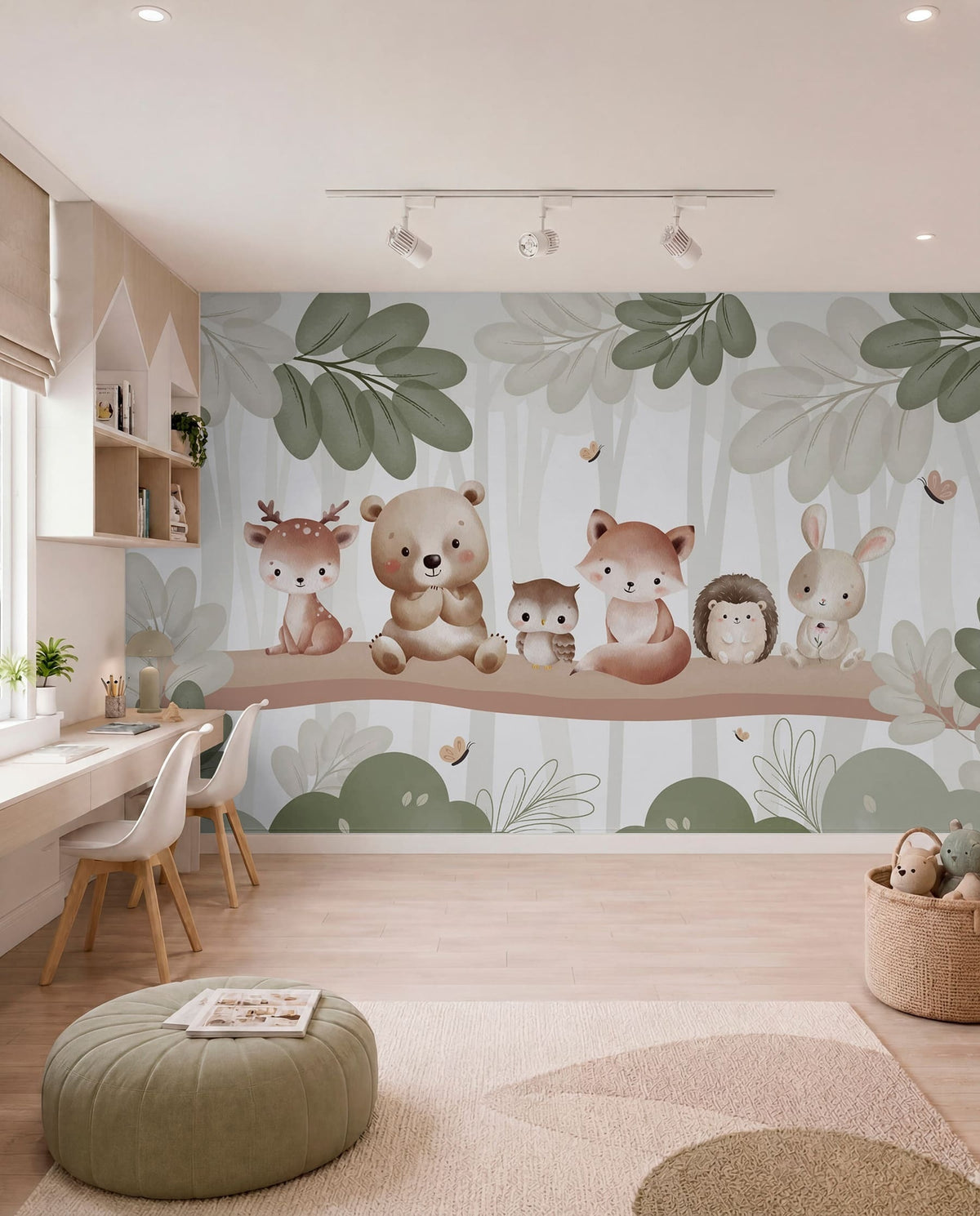 Papier peint Animaux des bois en rang