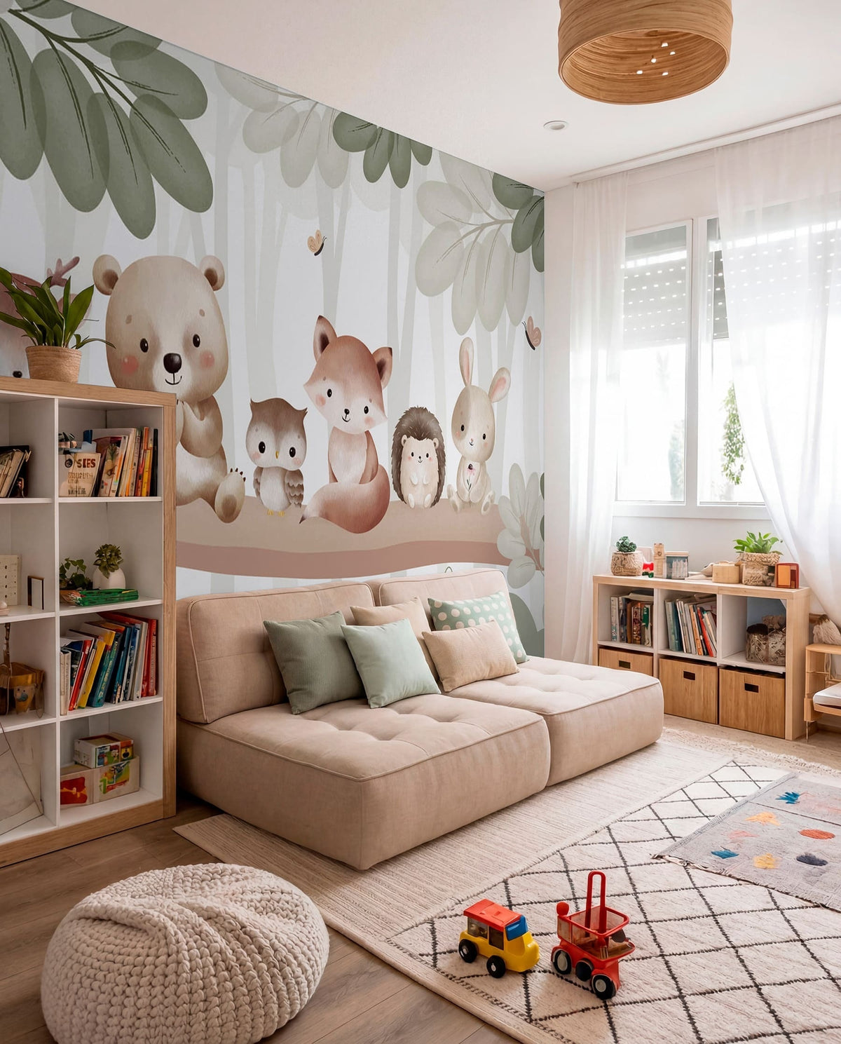 Papier peint Animaux des bois en rang