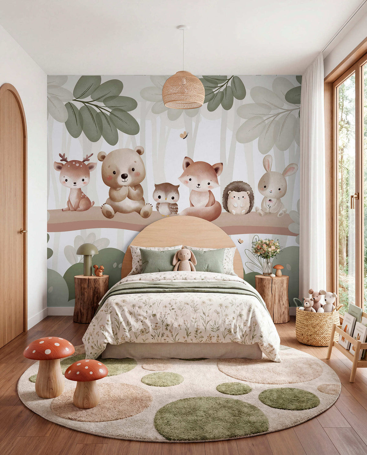 Papier peint Animaux des bois en rang