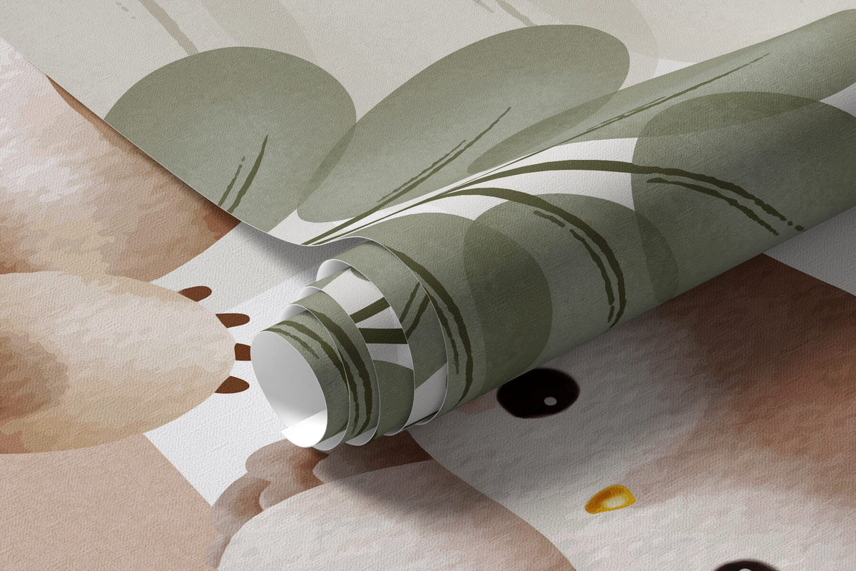 Papier peint Animaux des bois en rang
