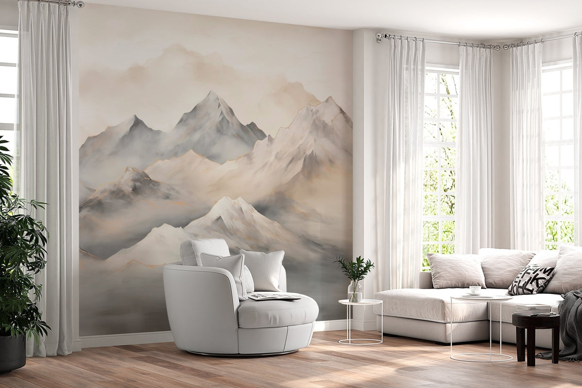 Papier peint Sommets dans les nuages