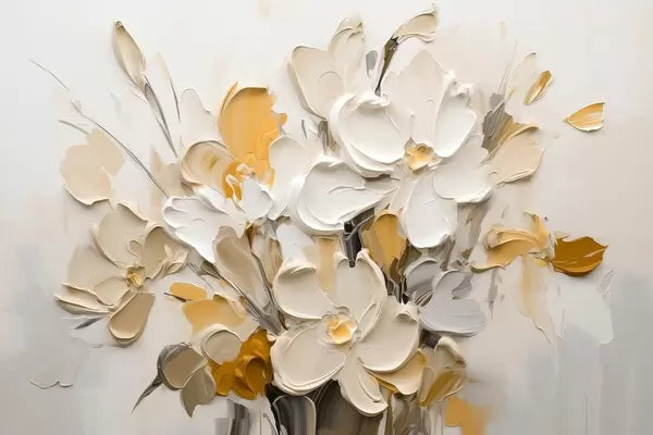 Papier peint Pétales aux touches épaisses