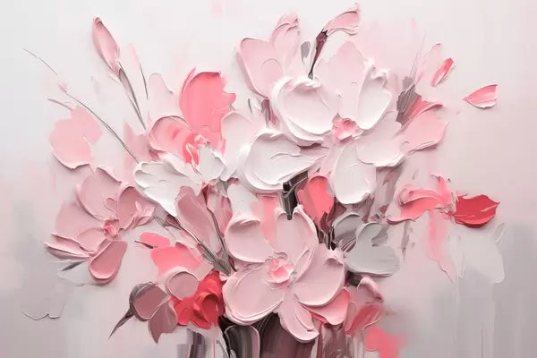 Papier peint Pétales aux touches épaisses