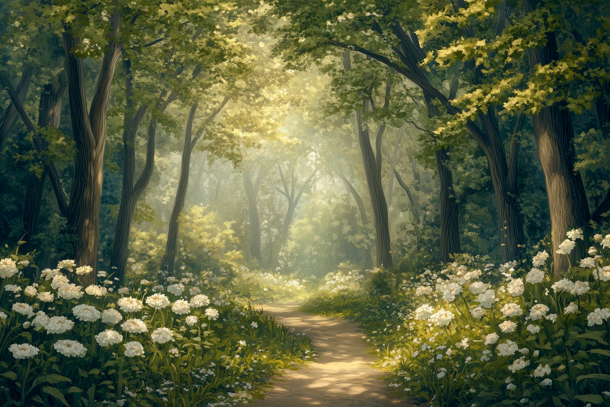 Papier peint Sentier parmi les fleurs