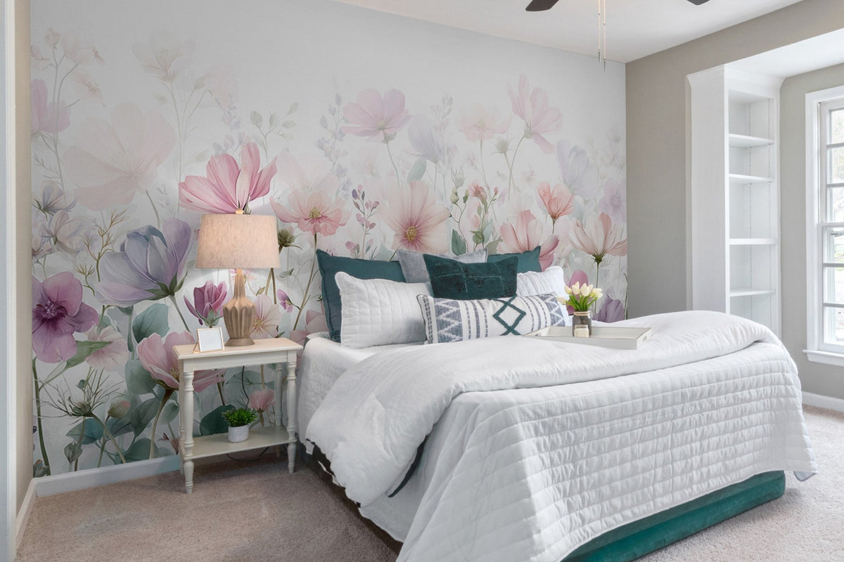 Papier peint Prairie en rose