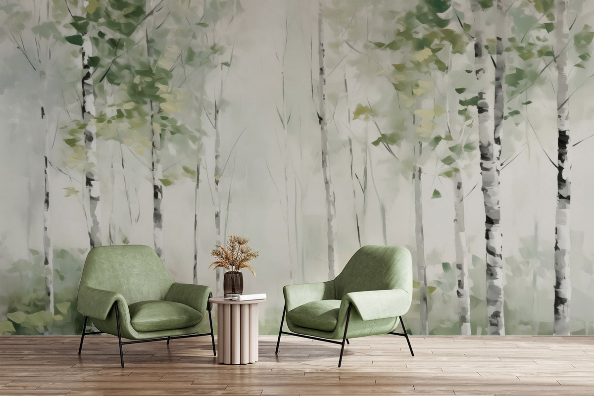 Papier peint Bosquet de bouleaux