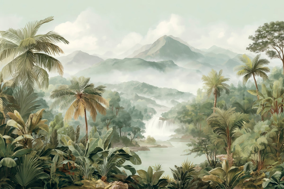 Papier peint Cascade dans la jungle